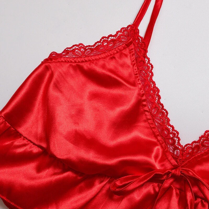 Red Satin Pajama Set - Image 5